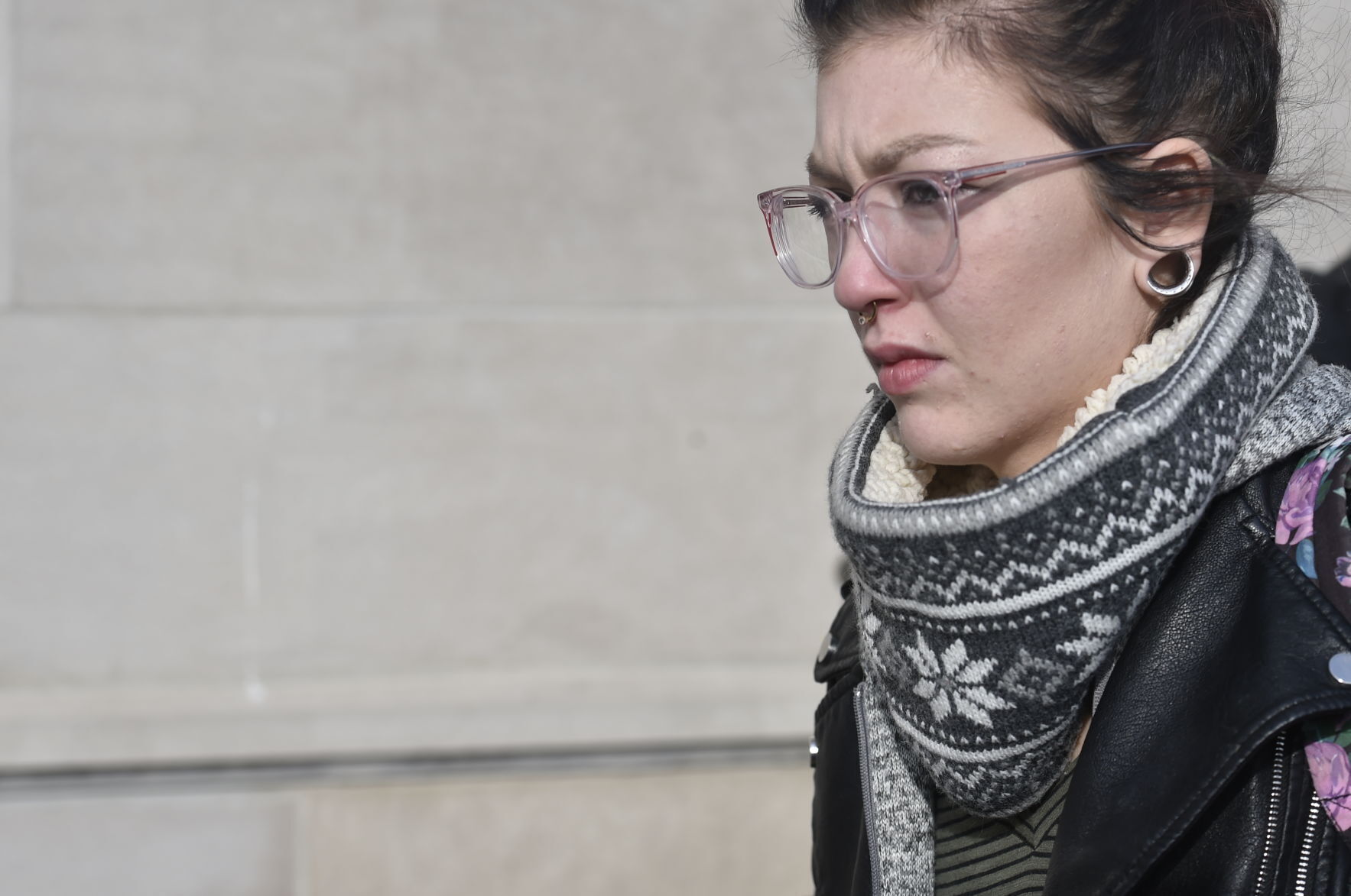Hannah Gittings, girlfriend of Anthony Huber, leaves courthouse